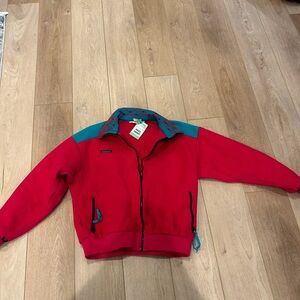 Vintage 90s Columbia Sportswear fleece jacket - Aztec pink/turquoise